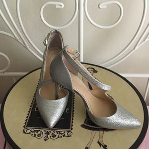 Vince Camuto silver metallic heels